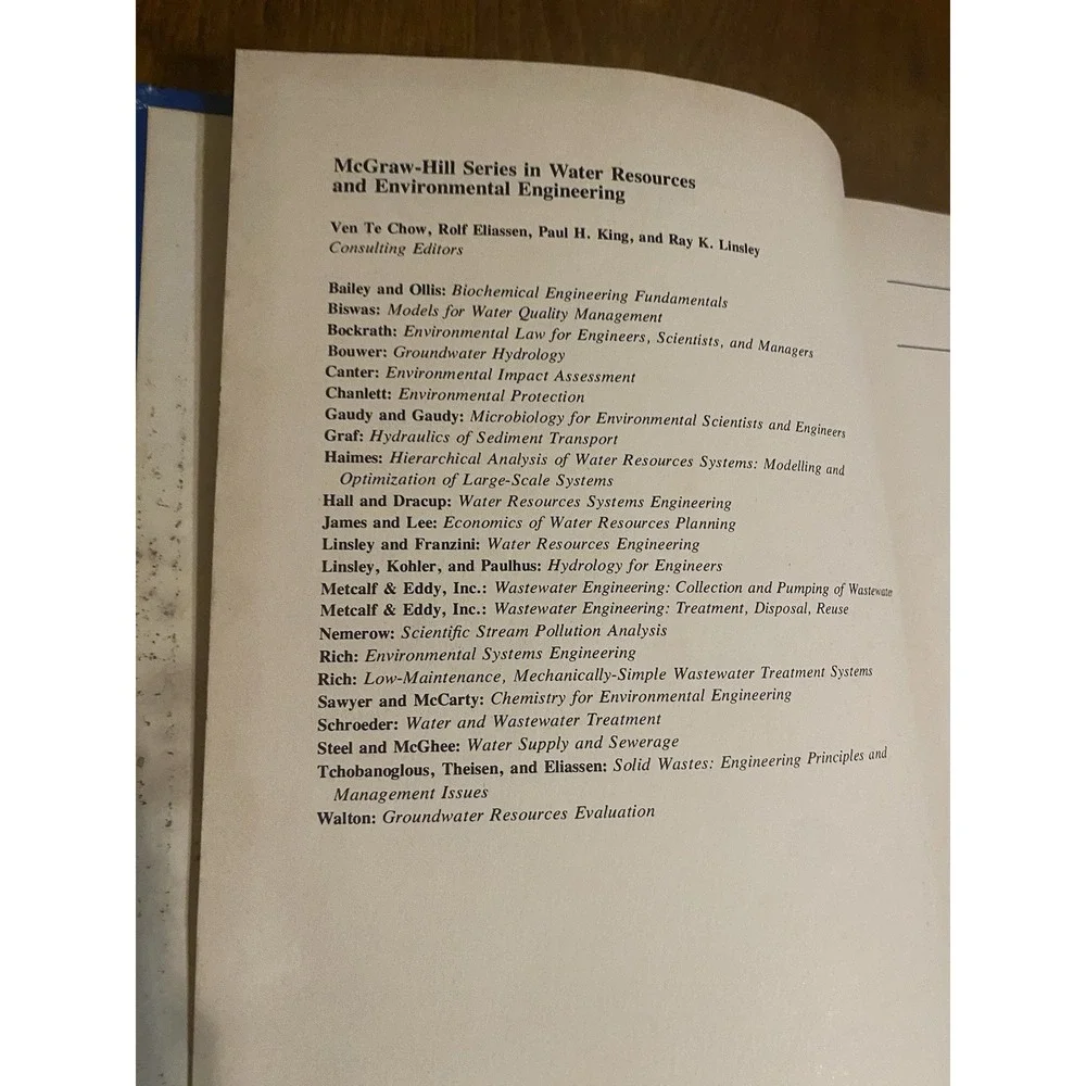 Hydrology for Engineers Hardcover Ray K., Paulhus,‎ Kohler Linsley 2d edition HC